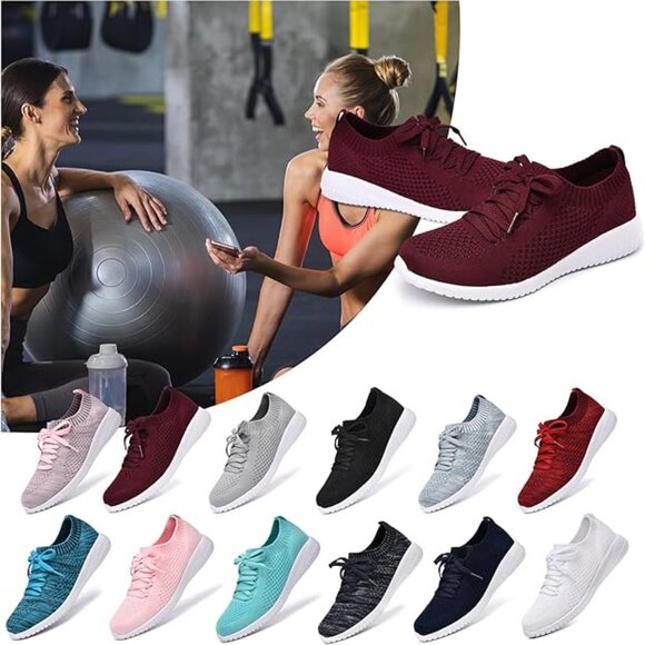 Women's Burgundy Athletic Shoes - Picture 6 of 6